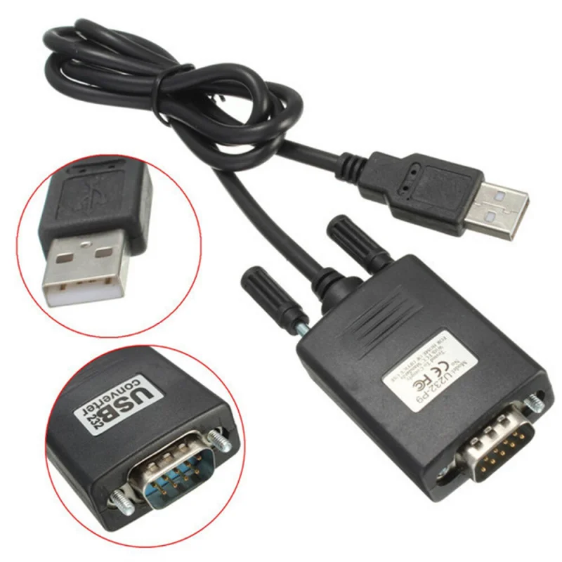 Z 1X USB 2.0 Male to RS232 Serial DB9 9 Pin Adapter Cable For Computer PC Laptop