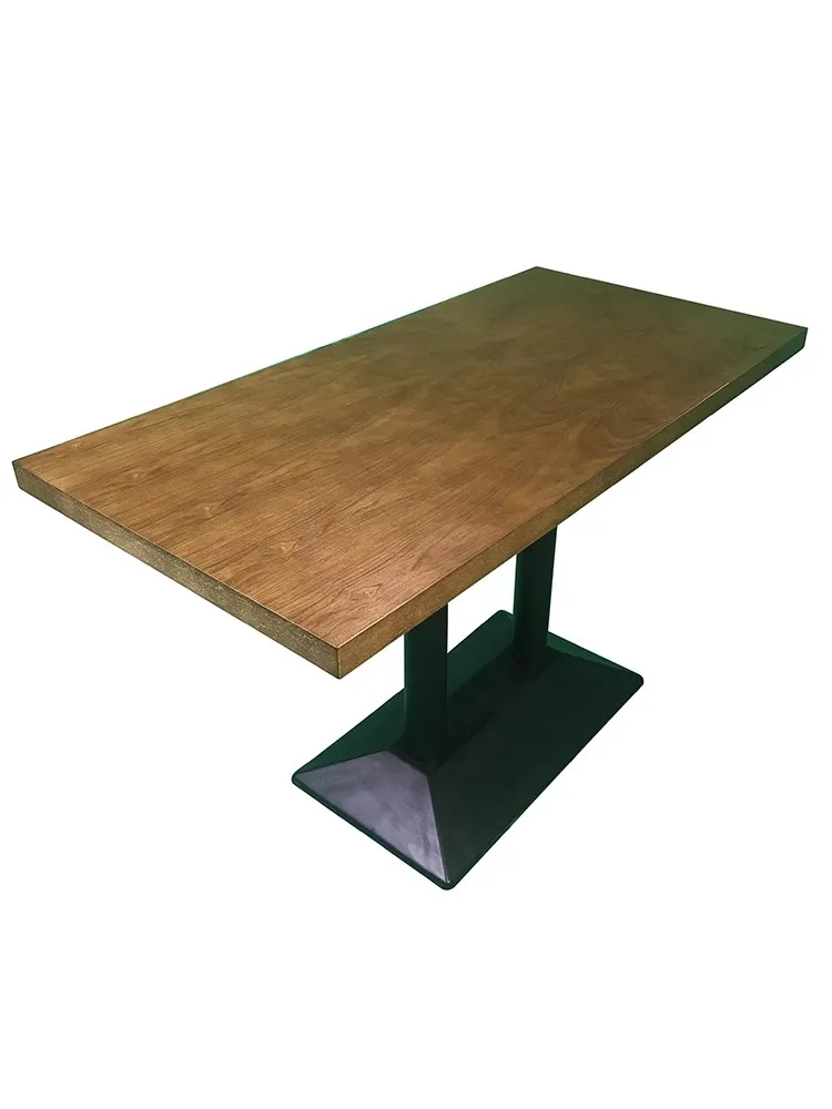 Retro Restaurant Table Furniture Antique Style Solid Oak Wood Thickness Dining Table Top for Restaurant