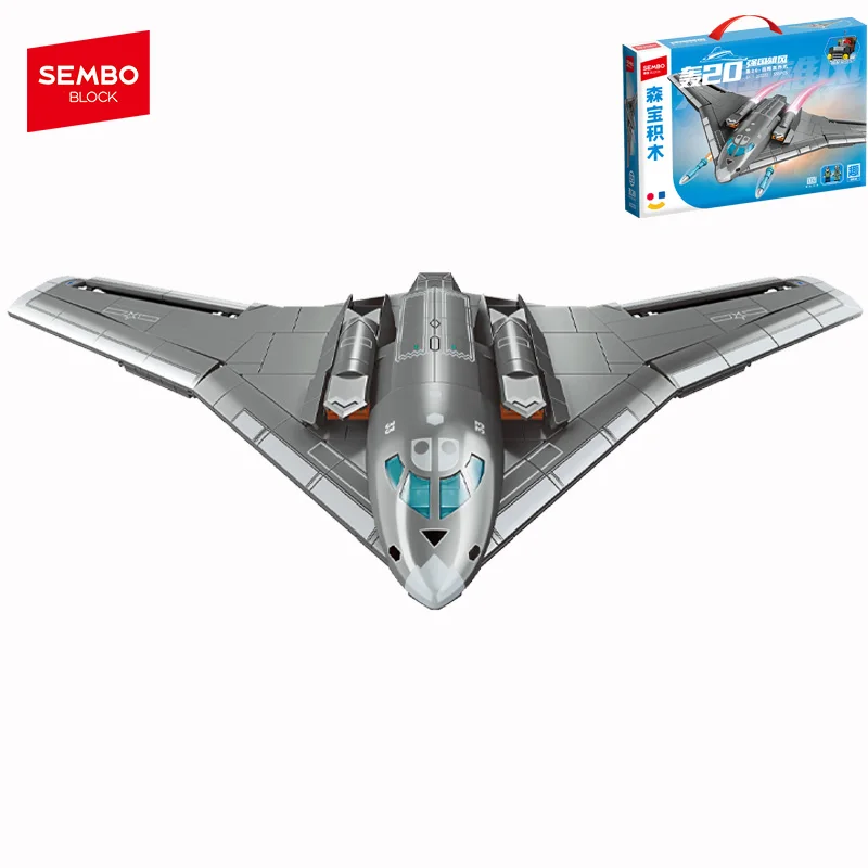 SEMBO BLOCK 555pcs MOC Warplanes Fighter Building Blocks Attack Aircraft Model Bricks DIY Ornament Toys Kids for Halloween Gifts