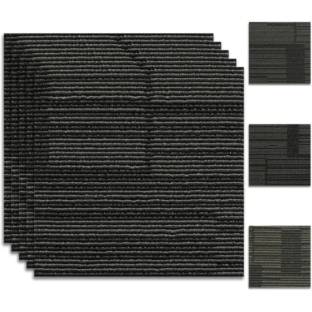 10 Peel and Stick Carpet Tiles, 12 x 12 Self-Adhesive, Anti-Slip Reusable Squares for Padded Carpet Tiles or Kitchen Bedrooms In