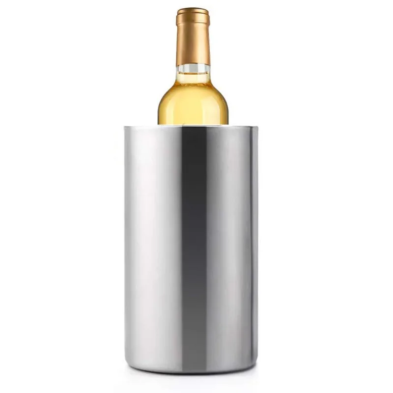 Bar utensils 1.6L straight double-layer ice bucket, stainless steel dry ice bucket, special for beer and champagne chilling