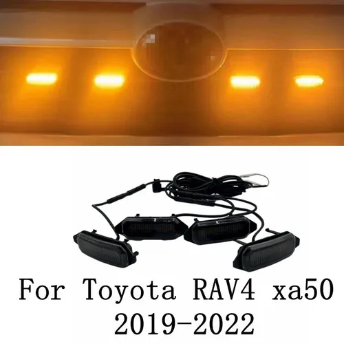 4 Uds. Luces LED de marcha de rejilla delantera para coche RAV4 para Toyota 2019 2020 2021 2022 2023 2024 luz de rejilla ámbar impermeable 12V 24V