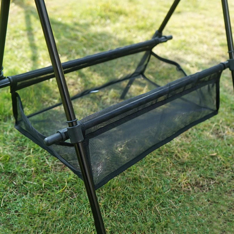 Outdoor Foldable Storage Rack, Camping Multifunction Tableware Tripod, Storage Shelf With Drying Net