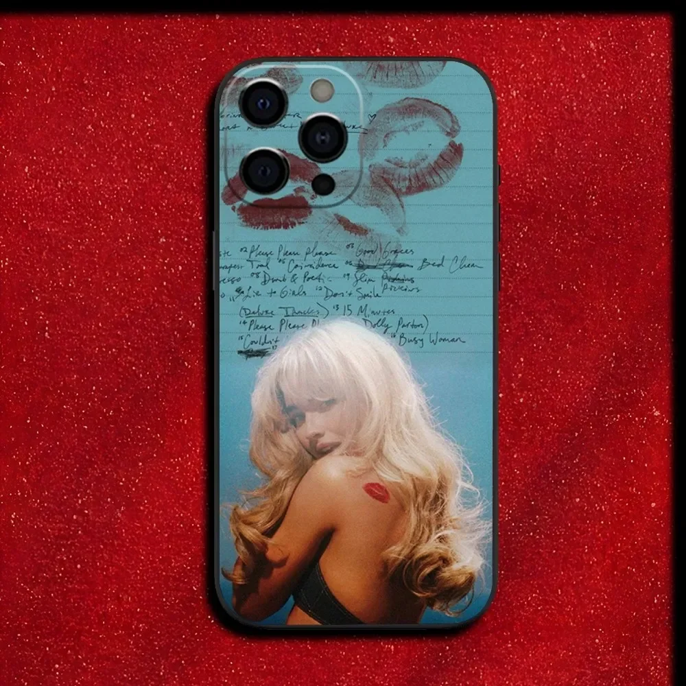 Singer S-Sabrina C-Carpenter Handyhülle für iPhone 17 16 15 11 12 14 13 Pro Max Mini XS XR 7 Plus 16E Air Stoßfeste Weiche Schutzhülle – Detail 3