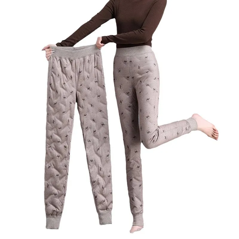 النساء 90 الأبيض بطة أسفل الصوف ملابس داخلية الشتاء الحرارية طماق عالية الخصر التخسيس بناطيل تدفئة panatalones de mujer PT-616 #5