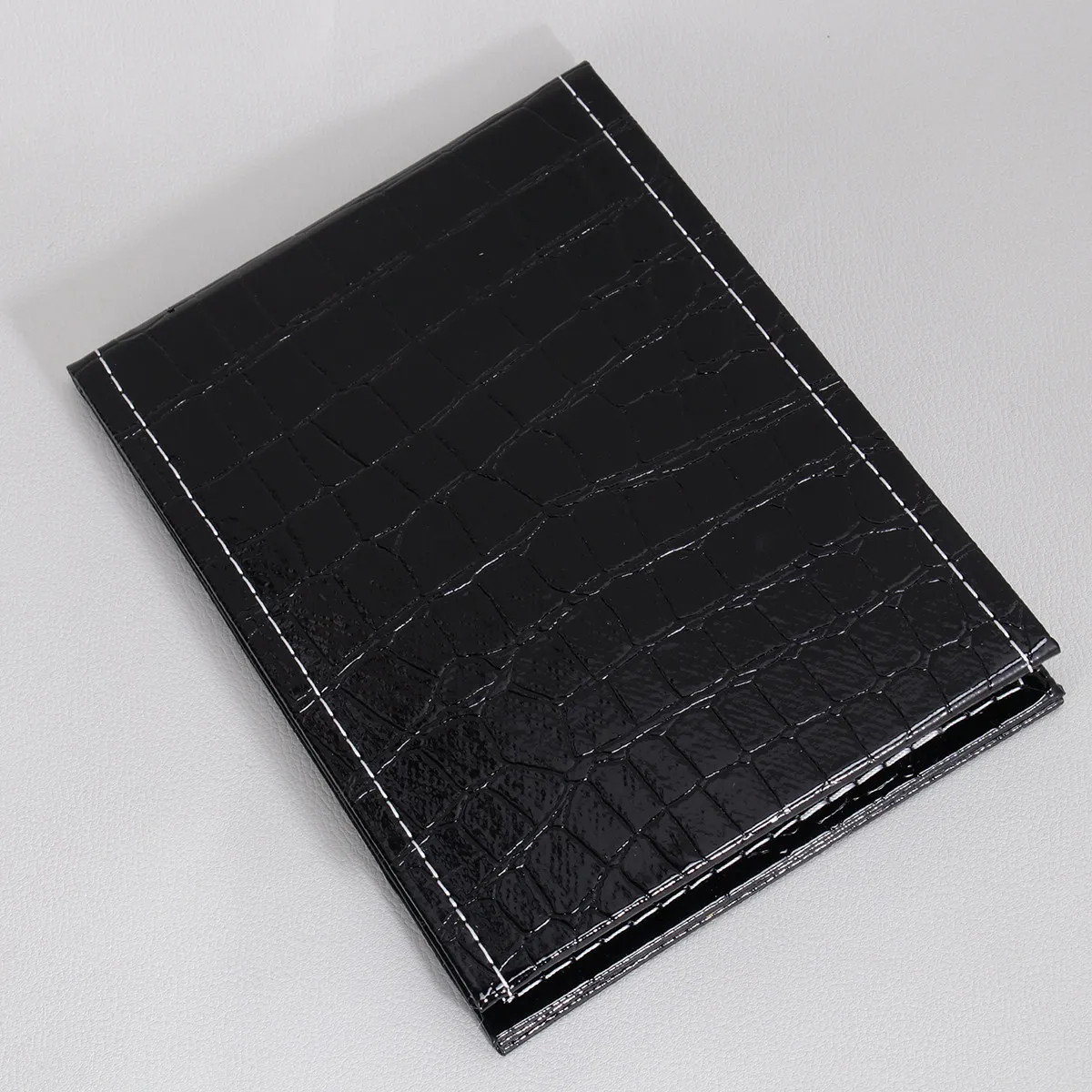 卓上化粧鏡-pu製-ポータブル折りたたみ式ライト付きガラス製トラベルバニティミラー-ポータブル