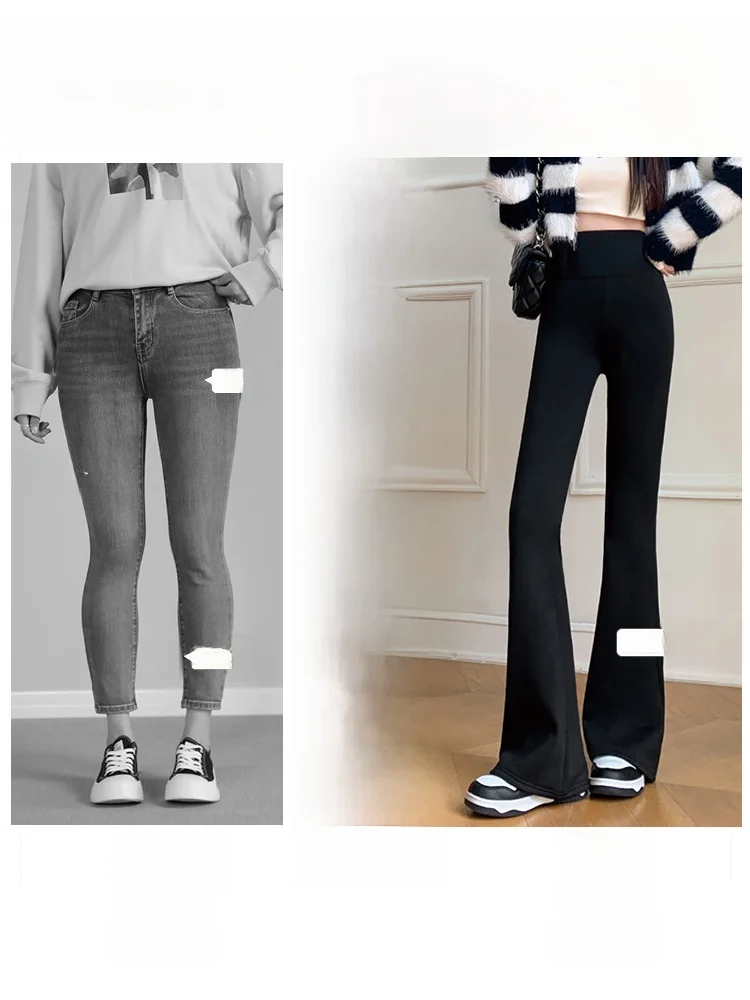 Thiened Fce Hohe Taille Yoga Hosen frauen Herbst Winter Warme Casual Ausgestelltes arkskin Hosen Hohe Elastici Spor Sle