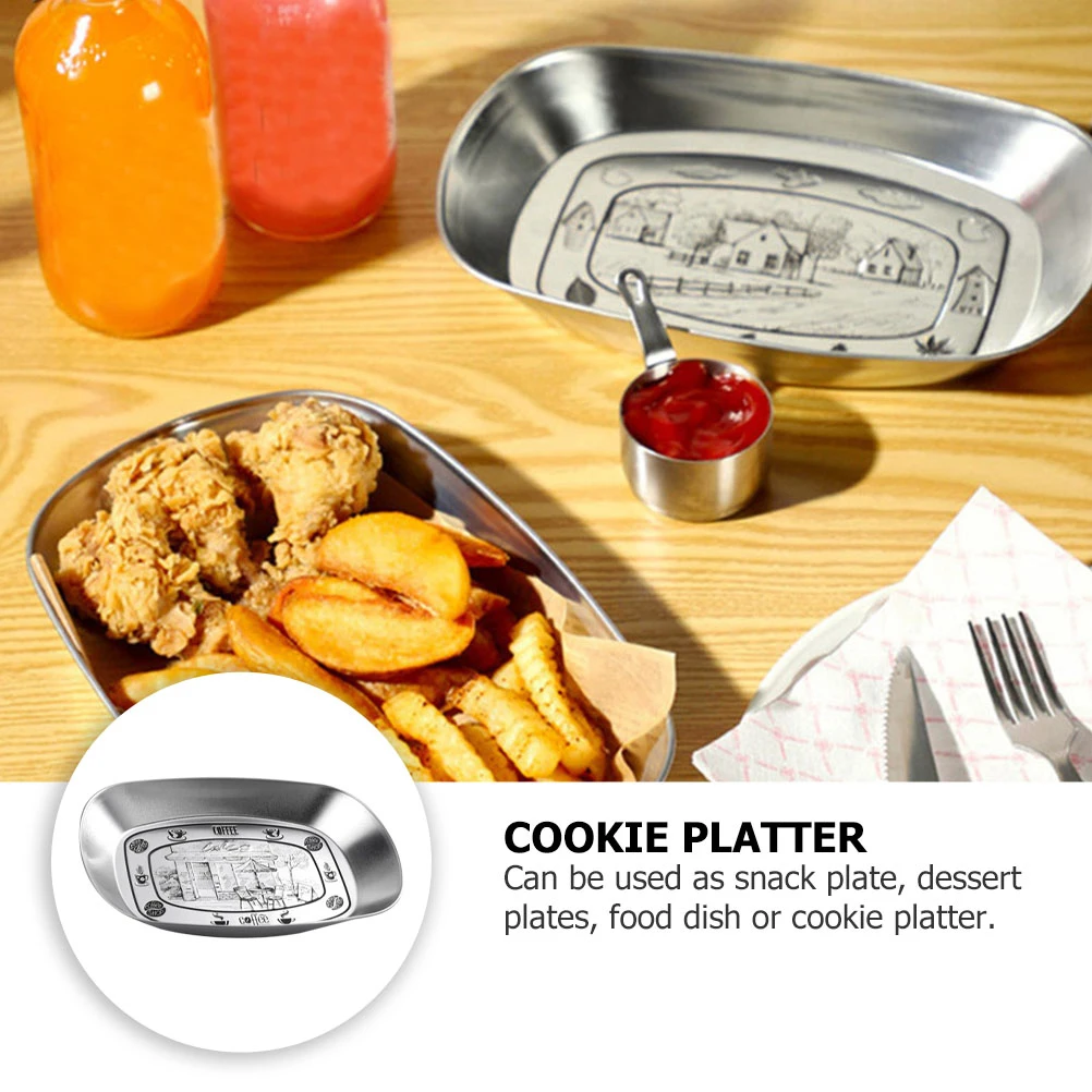 

Retro Snack Tray Food Plate Kitchen Dried Fruit Storage Container Tableware Tray Multi functional Lightweight