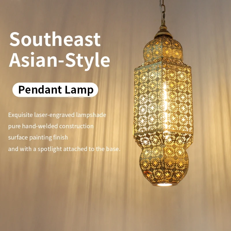Vintage Moroccan Style Wrought Iron Chandelier Lamp Antique Pendant Lighting for Home Decor Restaurant Coffee Shop Living Room