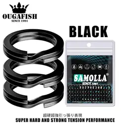 Fishing Split Rings Silver/Black Stainles Steel 3.5-12MM Crank Bait High Quality Strengthen Double Circle Round Snap Accessories