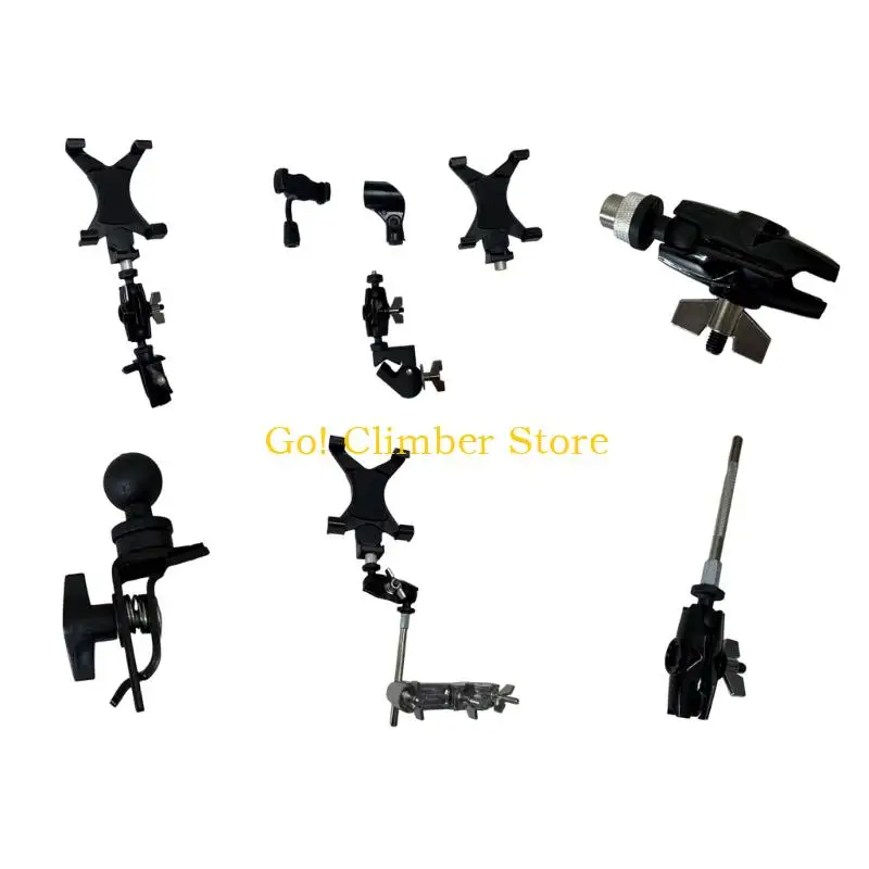 Q84C Drum Rack Phone Holder for Drum Set Fits Multiple Devices Installs Without Tools Offers 360 Degree Viewing Angles