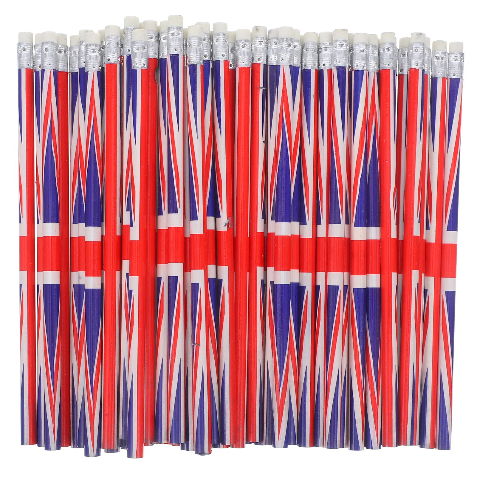 60 Pcs Cartoon Multifunction Colored Pencils Office Child Carpenters British Union Jack Flag Erasers with