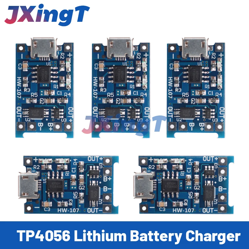 Micro 5V1A 18650 TP4056 Lithium Battery Charger Module Charging Board With Protection Dual Functions 1A Li-ion