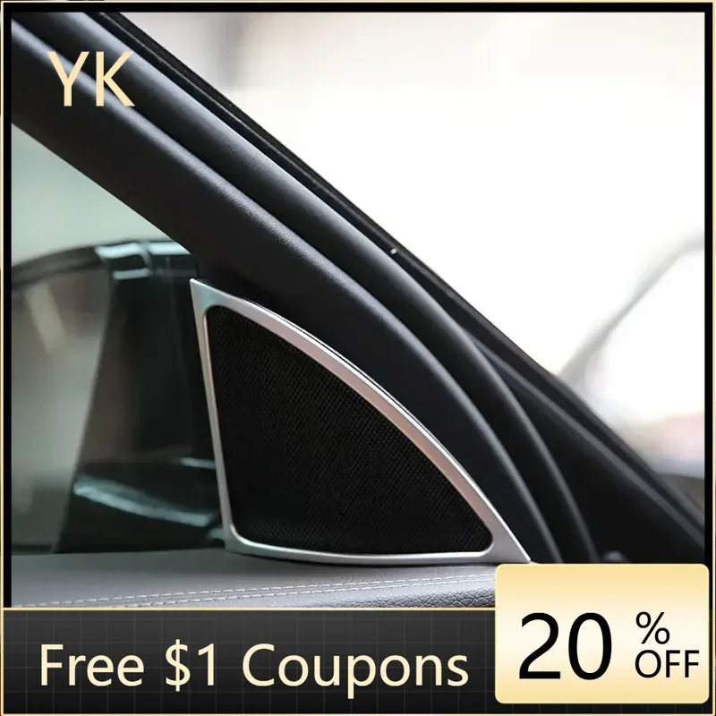 

For Mercedes Benz E Class W213 2016-2018 ABS Silver Car Door Tweeter Speaker Frame Cover Trim Interior Car Accessories
