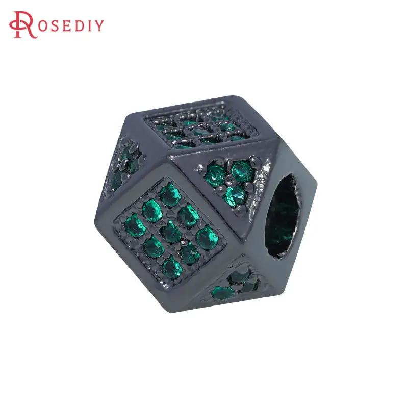 Brass and Zircon Cylinder Hexagon Cube Cuboid Spacer Beads Bracelets Beads Jewelry Making Findings Diy Accessories Materials