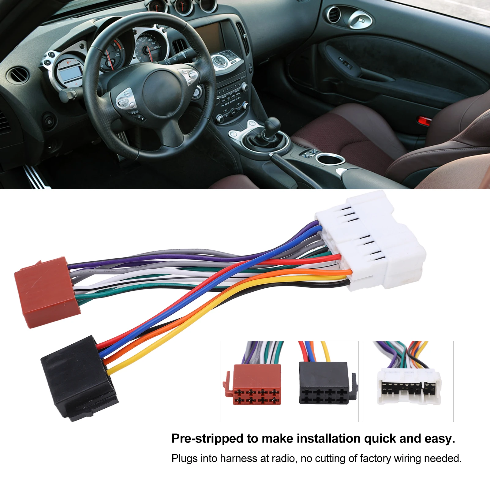 Car Stereo ISO Wiring Harness Adapter for Nissan 370Z Cube Juke Leaf Maxima Murano Aftermarket Radio Plug Wire Connector Cable