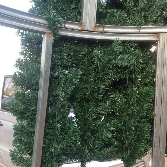 إطار معدني عالي الجودة لتزيين شجرة عيد الميلاد الكبيرة بطول 12 مترًا شجرة عيد الميلاد الاصطناعية العملاقة