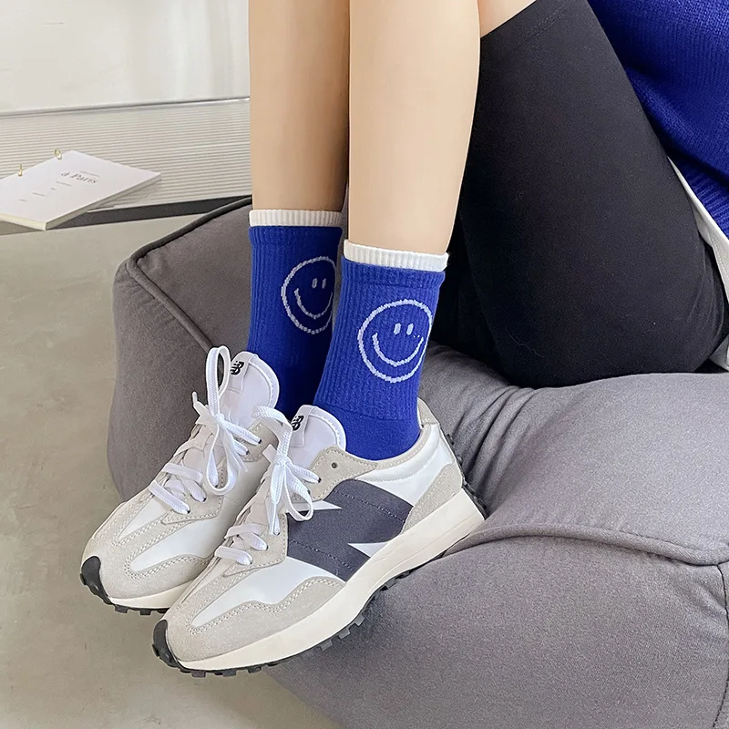 New Blue Socks Women In The Tube Socks Striped Letter Tube Socks Popular Style Men and Women Couples Stockings