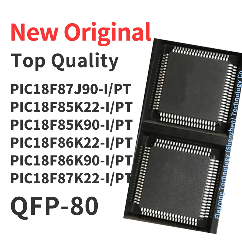 (1 Pcs) PIC18F87J90 PIC18F85K22 PIC18F85K90 PIC18F86K22 PIC18F86K90 PIC18F87K22 -I/PT QFP-80 Chip IC New Original