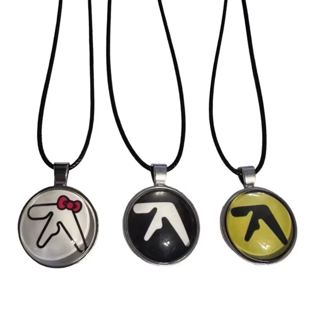 Hip-Hop Aphex Twin Logo Funny Meme Necklace Handmade Jewelry Cabochon Pendant Necklace Accessories Fans Gifts