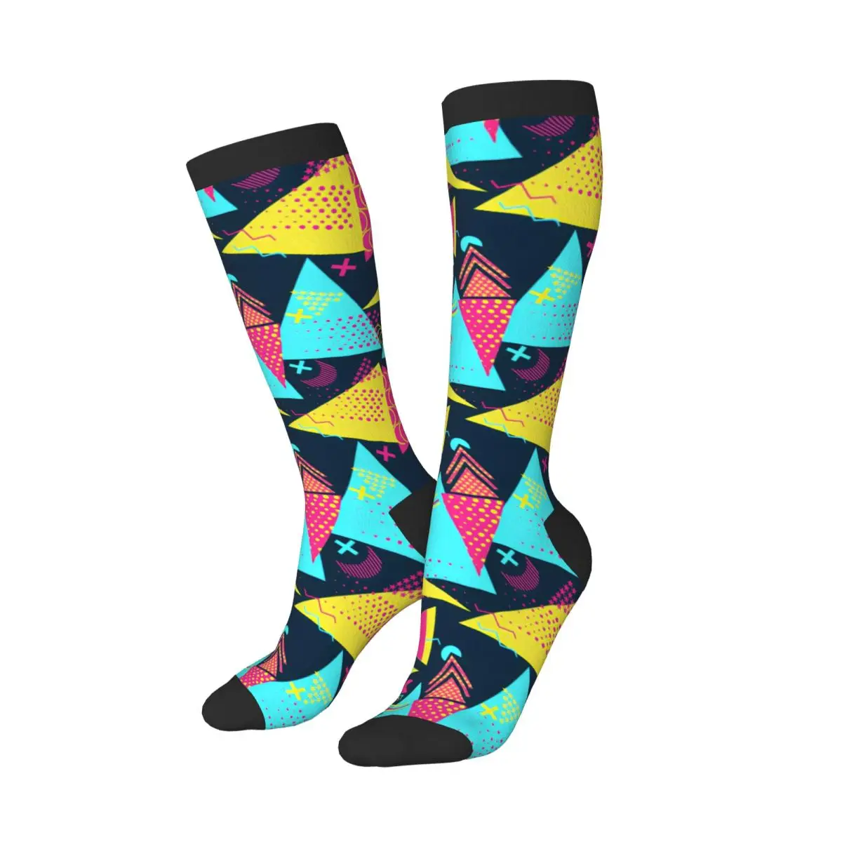 1 Pack Geometric 80s Illustration Over-knee Long Socks Middle High School Socks