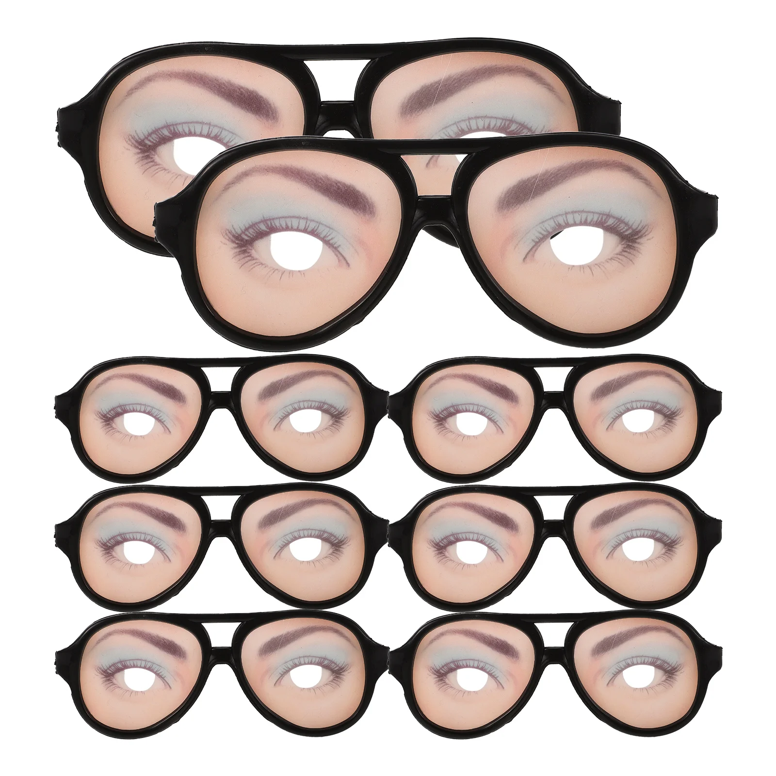 8 Pcs Funny Joke Glasses Dress up Photo Prop Sunglasses Crazy Patterned Eyeglasses Halloween Party Eyewear Prank