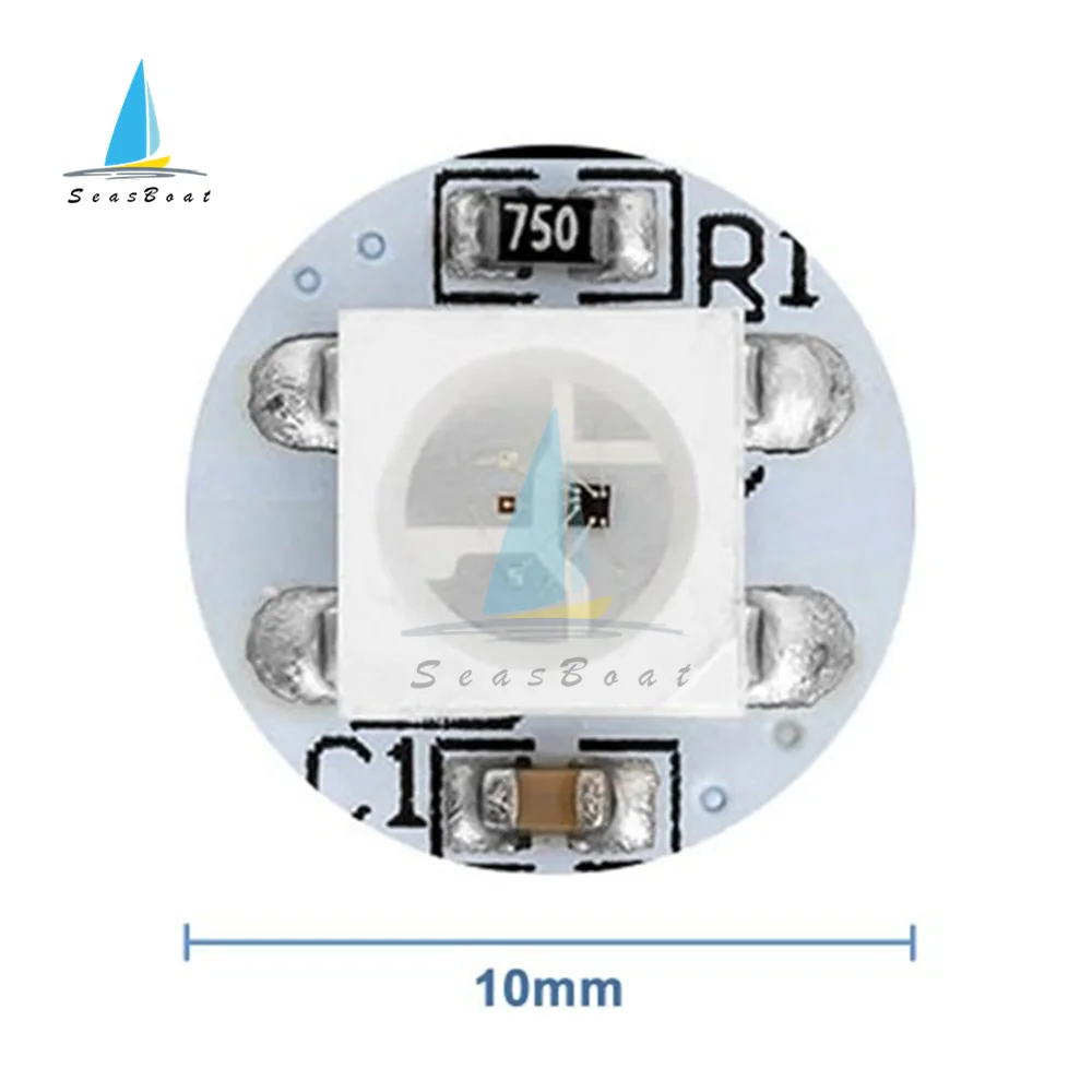 1/4/8 Bits Ws28125050 RGB LED Full Color Driving Color Lamp Module RGB LED Lamp Panel Module Round Square 5V LED Precise