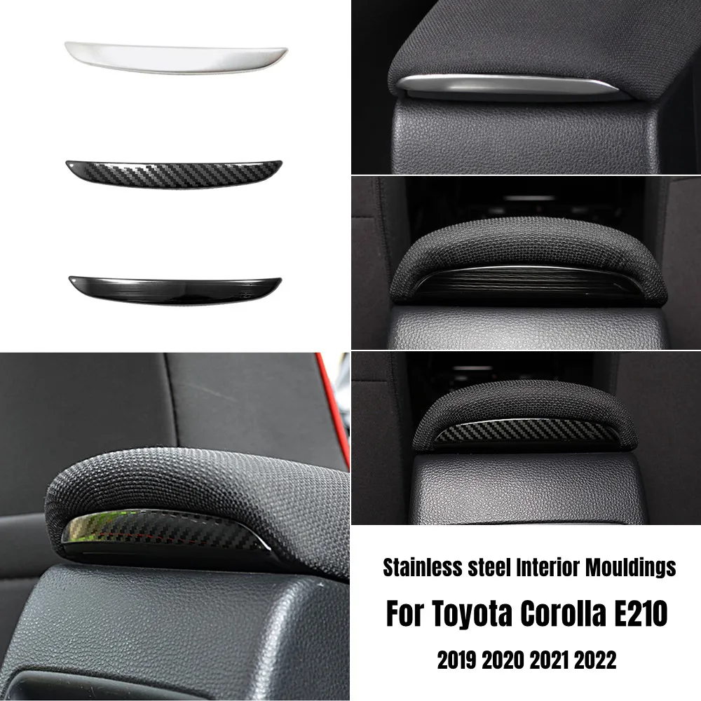 

For Toyota Corolla E210 2019-2021 2022 stainless steel Car Rear Console Armrest Garnish Sticker Trim Strip Cover Accessories