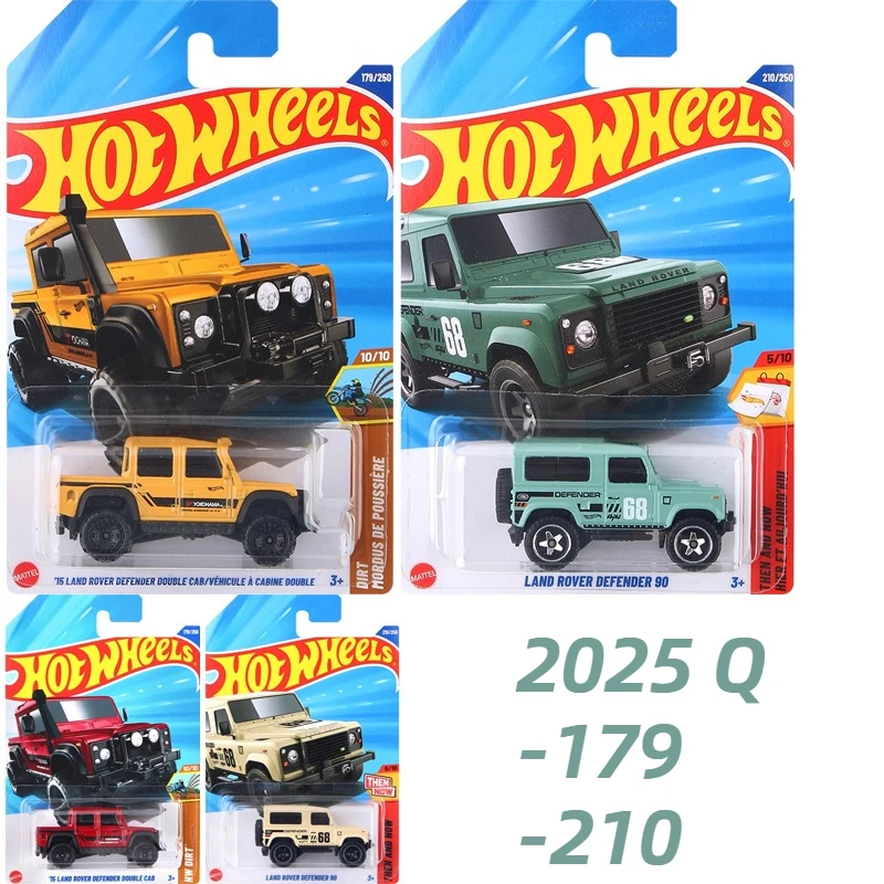 Coche Hot Wheels Original Land Rover Defender, juguetes para niños, vehículo fundido a presión 1/64, vehículo de doble cabina, modelo de aleación, regalo 2025Q