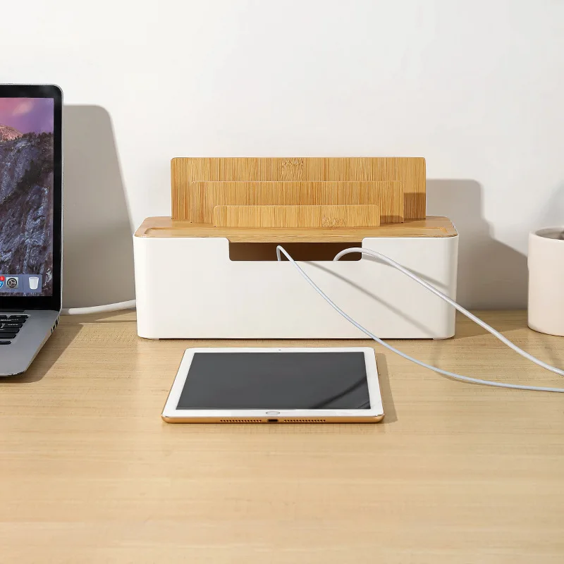 Power Strip Socket Storage Box Plug-in Board Power Cable Data Cable Charger Wire Storage Mobile Phone Tablet Holder