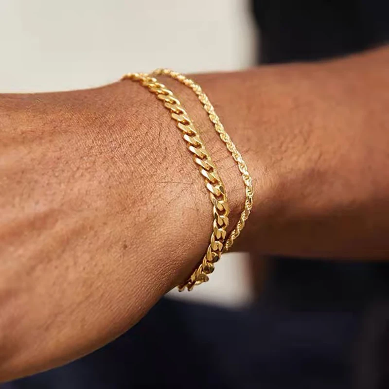 Smyoue Trendy Cool 5mm Hip Hop Cuban Bracelets for Men 100% Pure S925 Silver Chain 18k Plated Fine Jewelry Party Birthday Gift