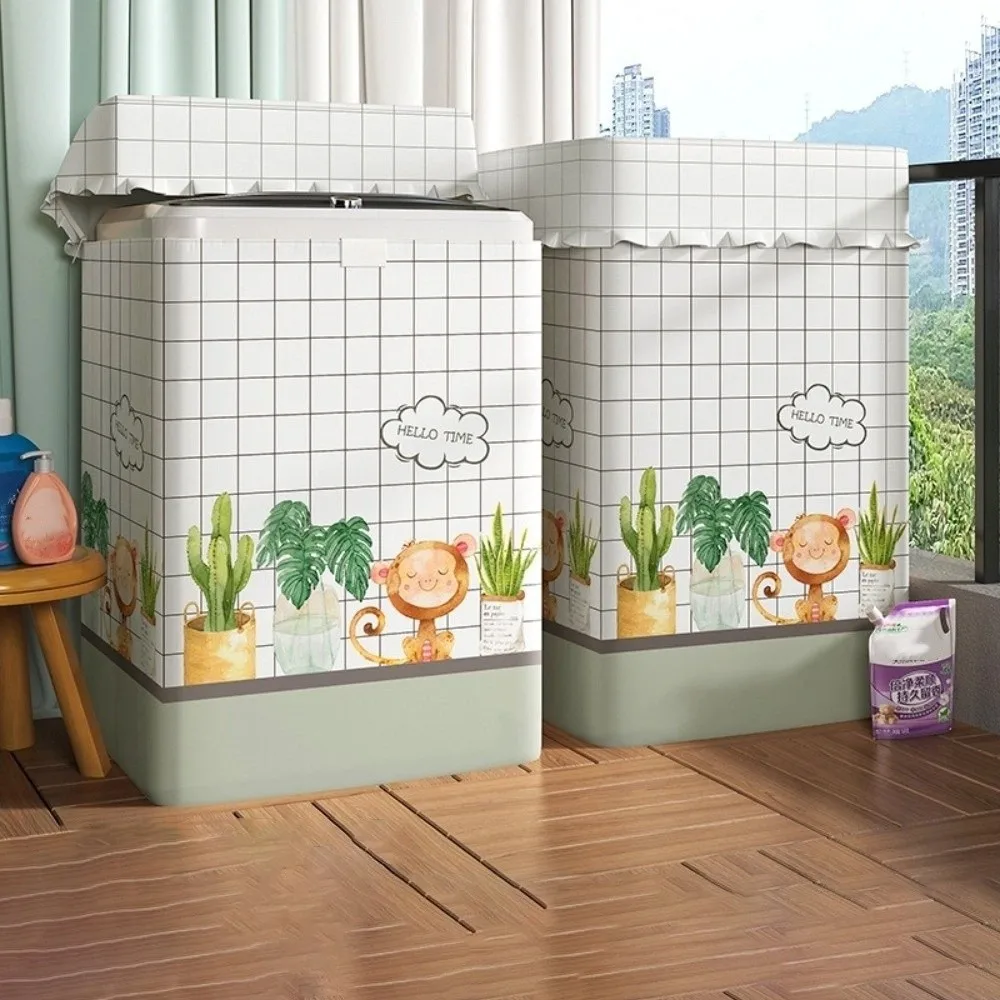 

Чехол для стиральной машины 10-12 кг, универсальный тканевый материал, пылезащитный чехол с милыми узорами, водонепроницаемый