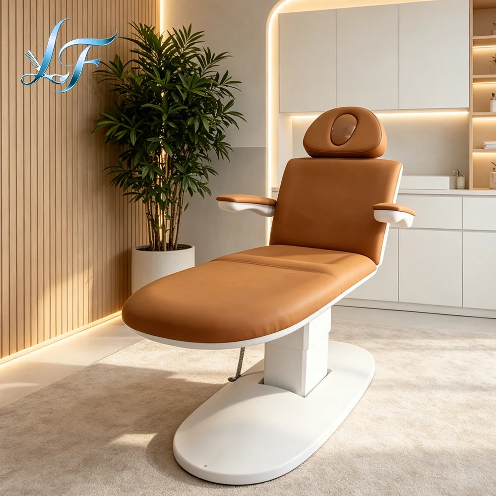 Luxury Electric Eyelash Bed Brown 3 Motor Beauty Salon Special Furniture
