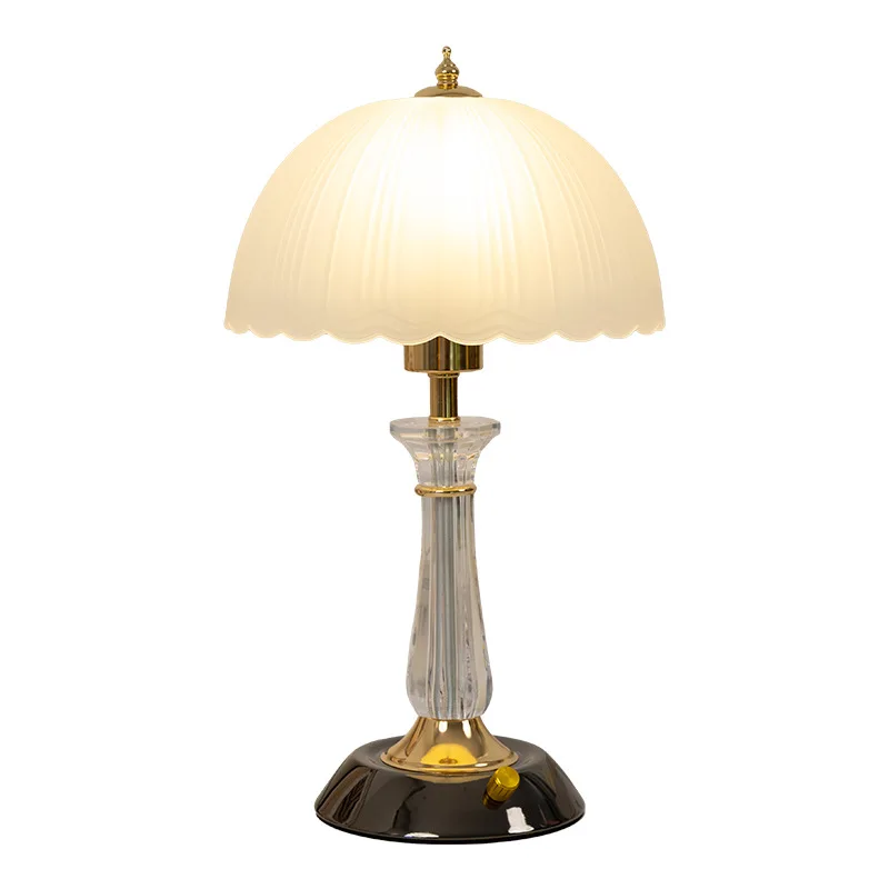 

Light luxury bedroom bedside lamp, retro warm and romantic warm glass table lamp