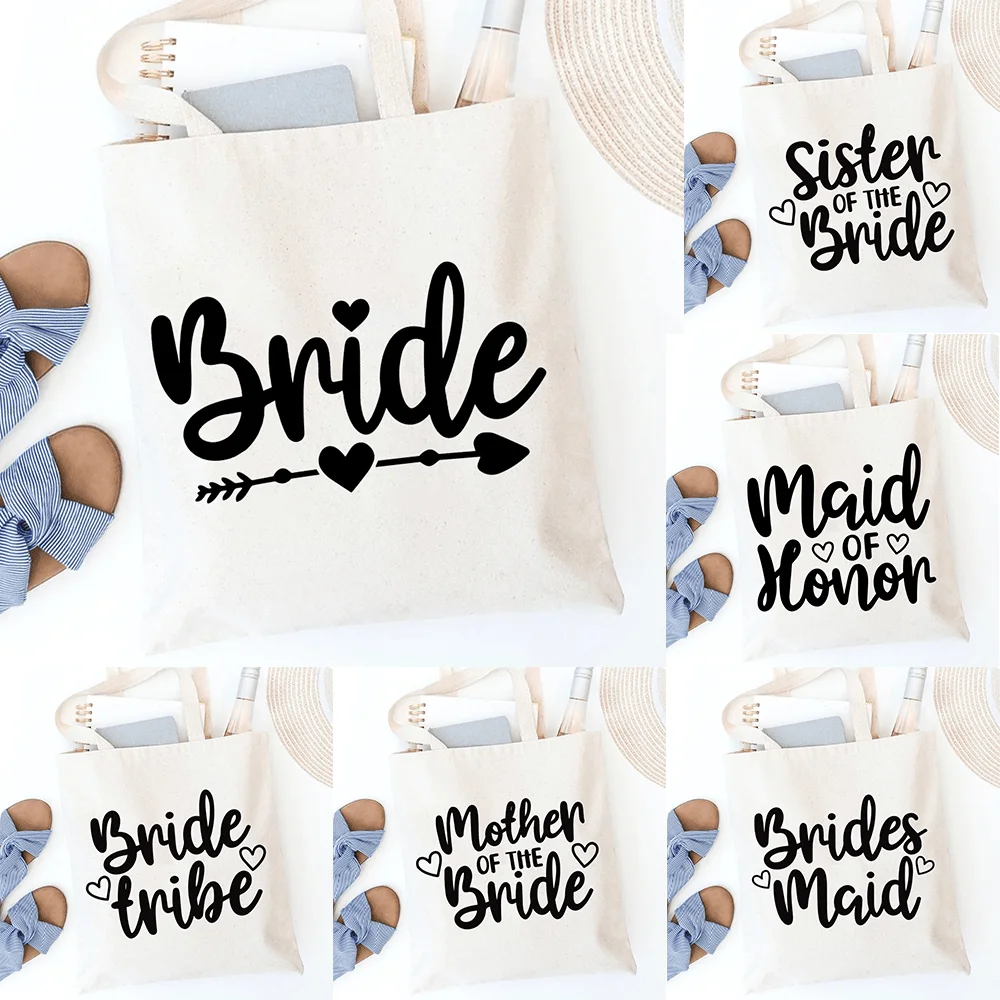 

Wedding Bachelorette Tote Bag, Team Bride Tote Bag, Bridal Party Gift, Large Capacity Shoulder Bag Trendy Simple Style