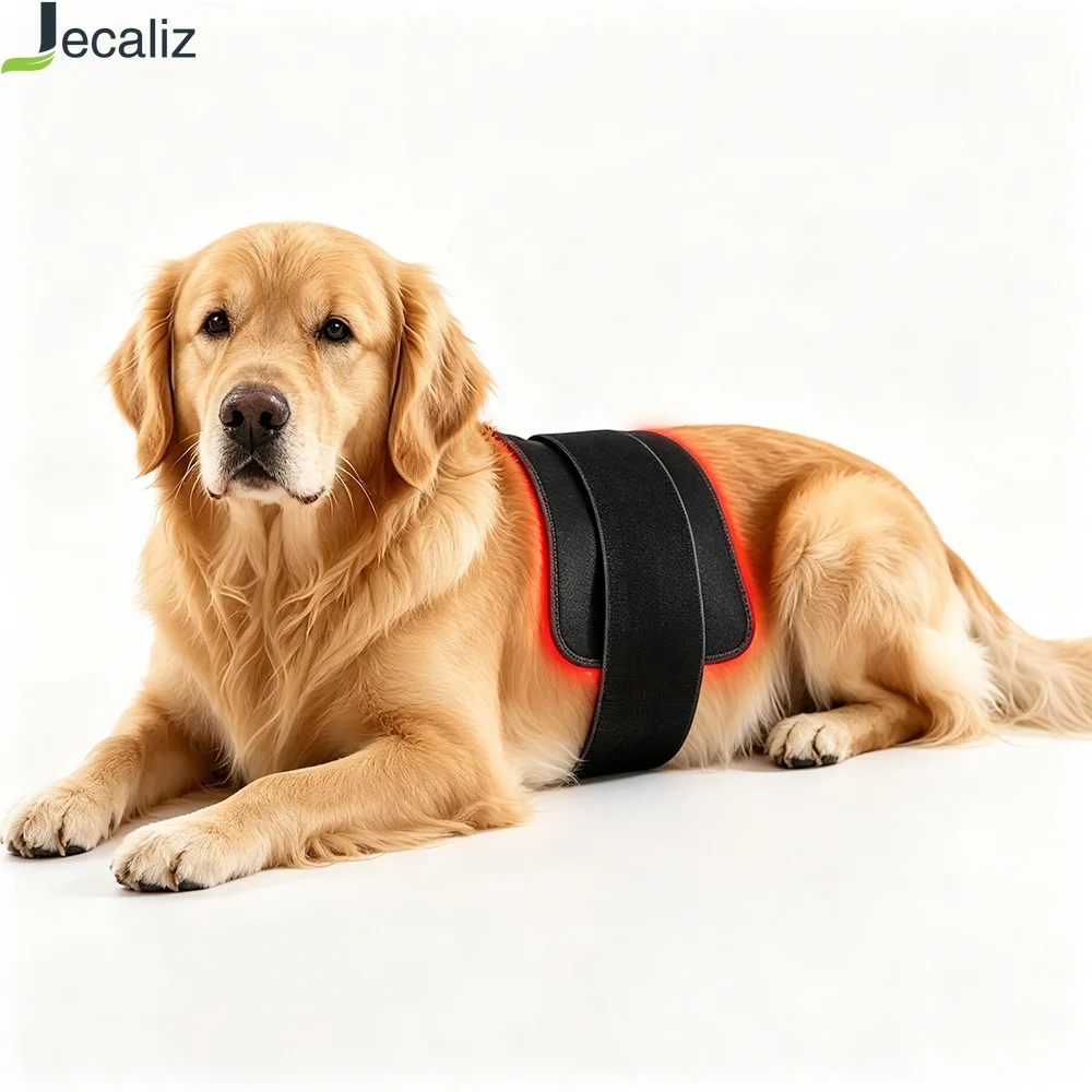 Deep Pain Relief and Rosacea Treatment Device,660nm&850nm Red and infrared Light Cold Laser Belt for Dog Wound Sport Injury
