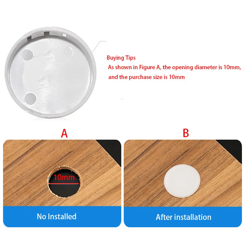 2/5/10Pcs White Nylon Snap On Hole Plug Cabinet Furniture Panel Dust Cap 5-50mm Snap In Decorative Plastic Blanking Cover
