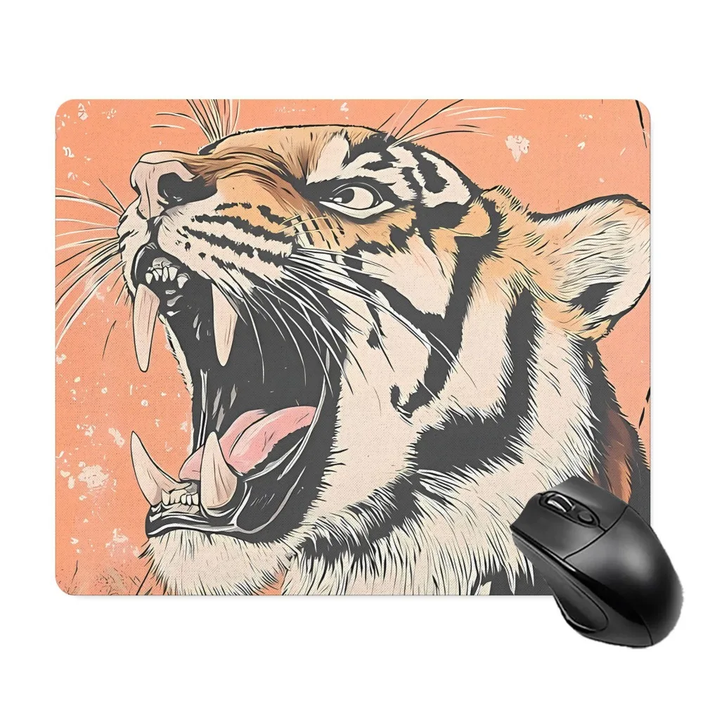 Roaring Tiger Wildlife Mouse Pad Non-Slip Desk Mat Rubber Base for PC Laptop Office Gaming