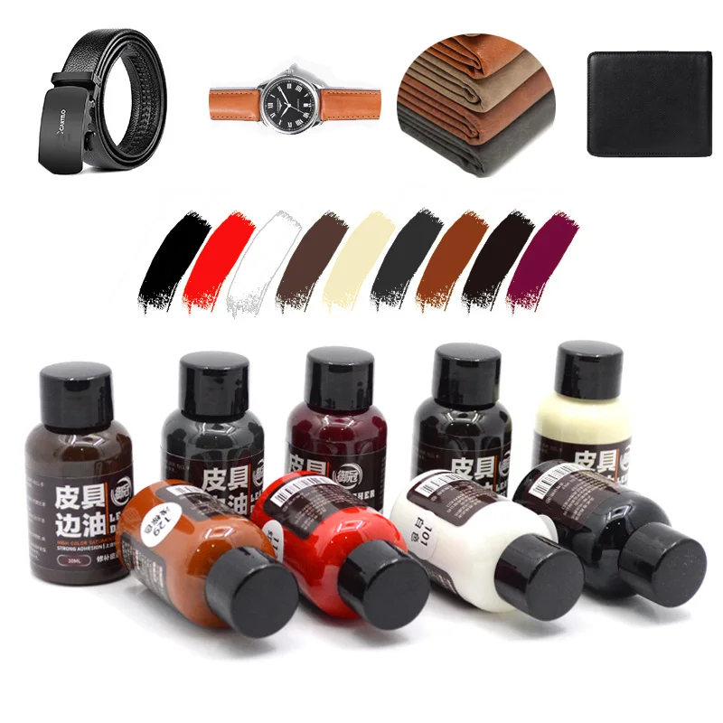 30ML High Quality Matte Edge Oil Leather Wallet Ladies Leather Bag Strap Belt Edge Repair 9 Colors Optional Non-stick Color Fast