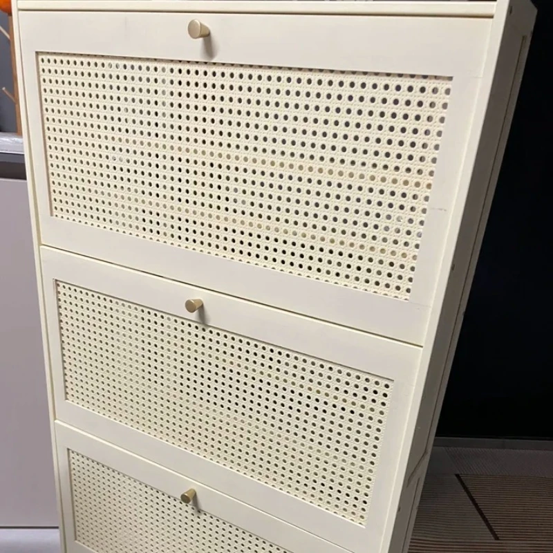 17 سنتيمتر خزانة خذاء رقيقة جدا للمدخل توفير المساحة الوجه متابعة رف الأحذية سعة كبيرة تخزين الرف المدخل الخيزران المنظم #5