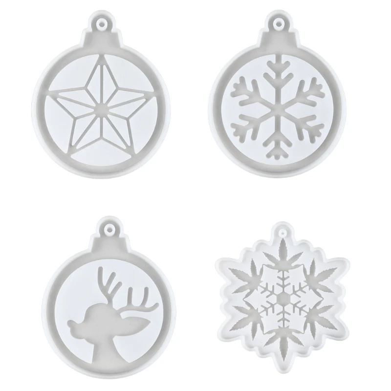 

Christmas Tree Pendant Epoxy Resin Mold Xmas Party Decorations Silicone Mould DIY Crafts Jewelry Keychain Casting Tools N58F