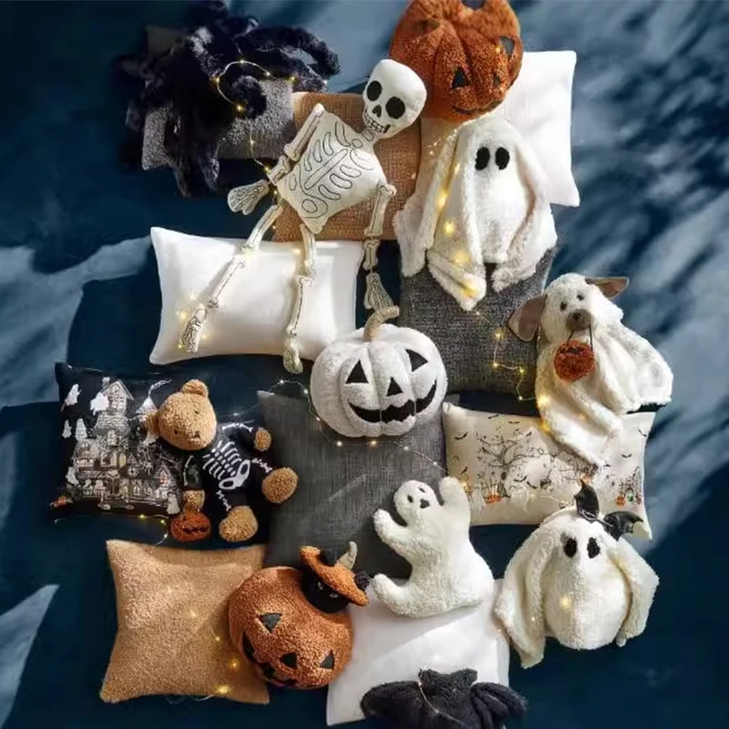 Figura de calabaza, figuras de gato negro, muñecos fantasma, colección de hombre de jengibre, decoración Interior de coche, juguete de alta calidad, regalo de Halloween