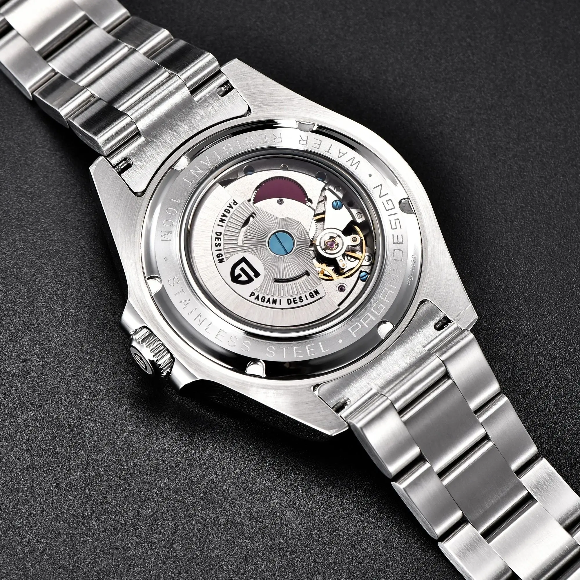 PAGANI DESIGN Vintage 42MM GMT Men's Watch PD1682 Automatic Mechanical Timepiece Sapphire Stainless Steel 100M Waterproof Retro
