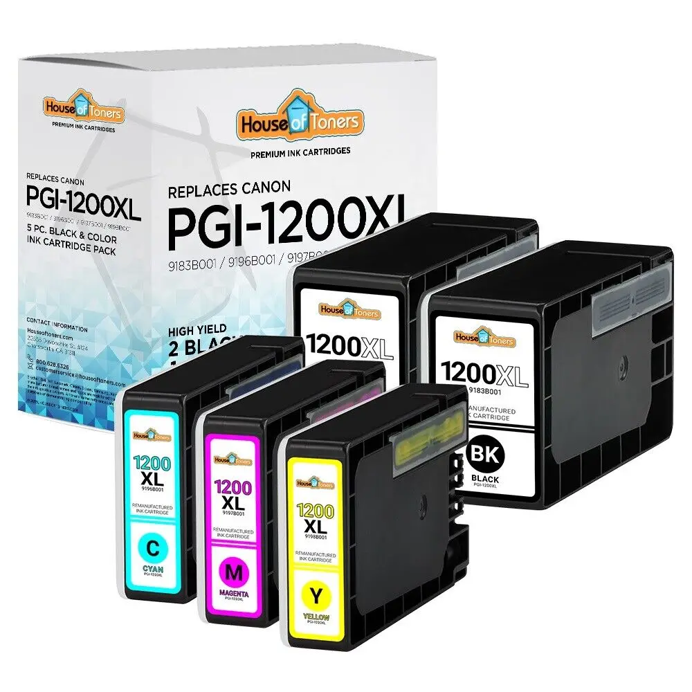 Cartuchos de tinta 5pk PGI-1200XL PGI1200XL para impresoras Canon Maxify MB2020 MB2120