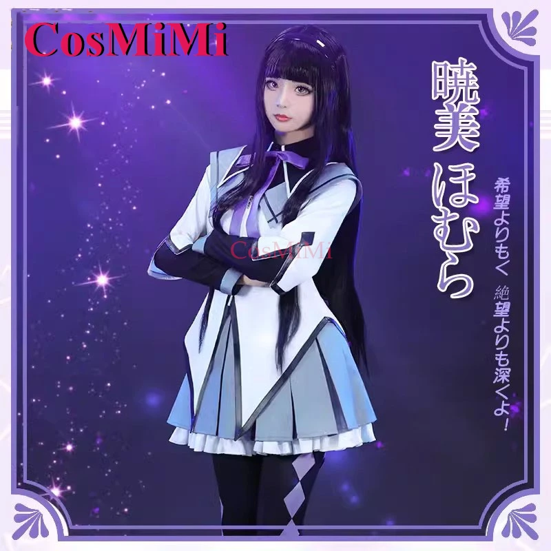 

CosMiMi Anime Puella Magi Madoka Magica Akemi Homura Cosplay Costume Sweet Cute School Uniform Carnival Party Role Play Clothing