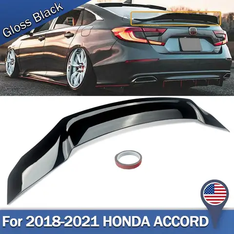 Rear Roof Spoiler For Honda Accord R Style Sedan 4-Door 2018 2019 2020 2021 2022 Duckbill Rear Trunk Spoiler Wing Gloss Black