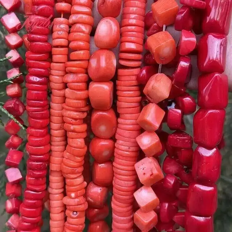 Natural Freeform Coral Stone Beads For Jewelry Making Necklace Bracelets Earring DIY Spacer Loose Strand 15 Inches