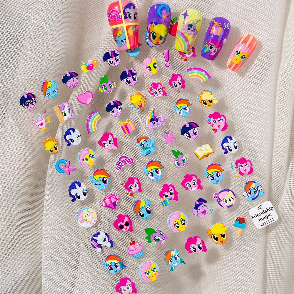 

My Littles Ponyis Nail Stickers Women Anime Unicorn Fingernail Paster Girls Fashion Agnail DIY Decoration Kids Classic Toys Gift