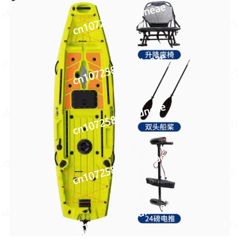 

2-секционный модульный каяк с педальным приводом и стулом 9,5 футов, складной пластиковый каяк для 1 человека, рыбалка