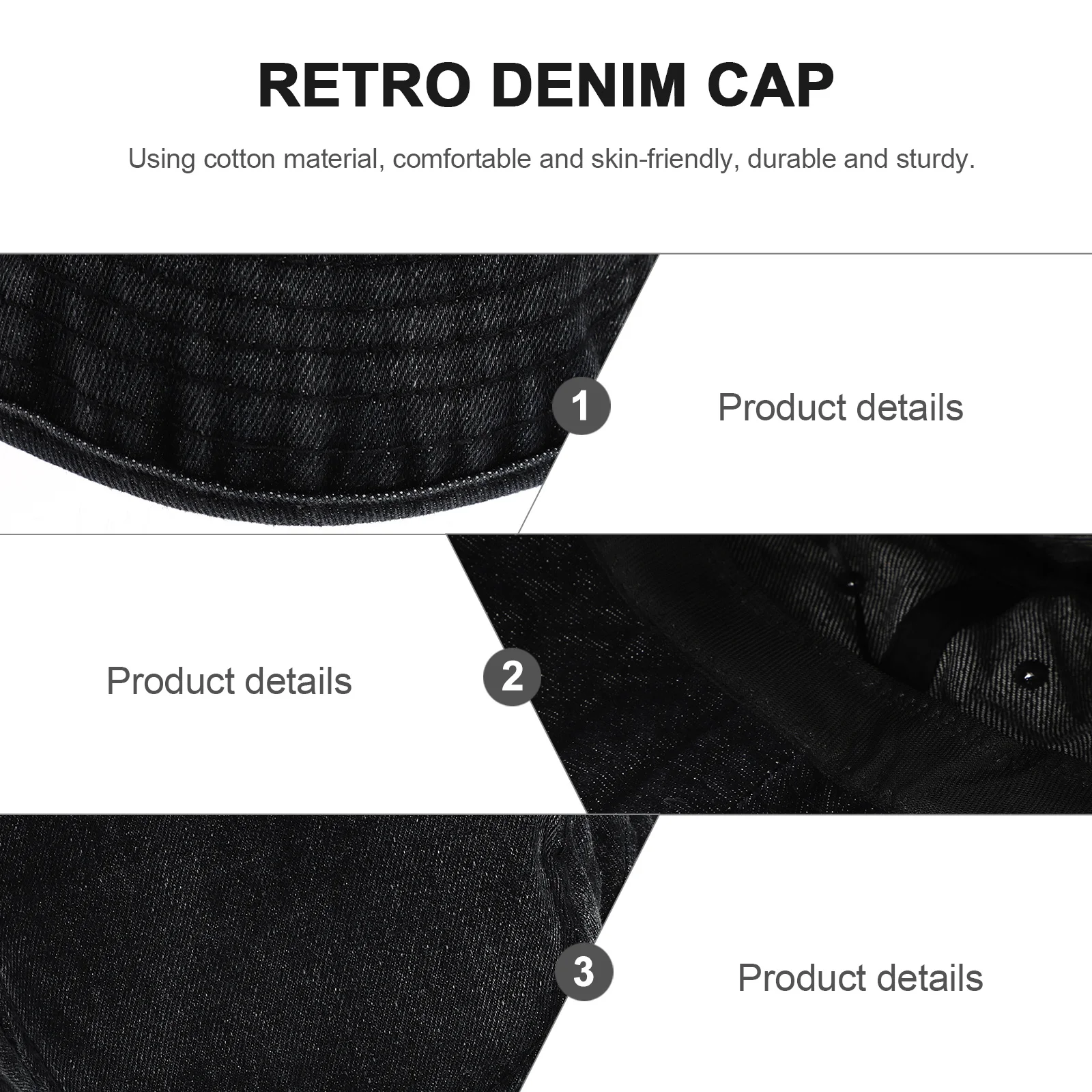 

Retro Cotton Denim Sun Protection Wide Brim Uv Resistant Comfortable Durable Gift Summer Winter Spring Autumn Outdoor Headwear
